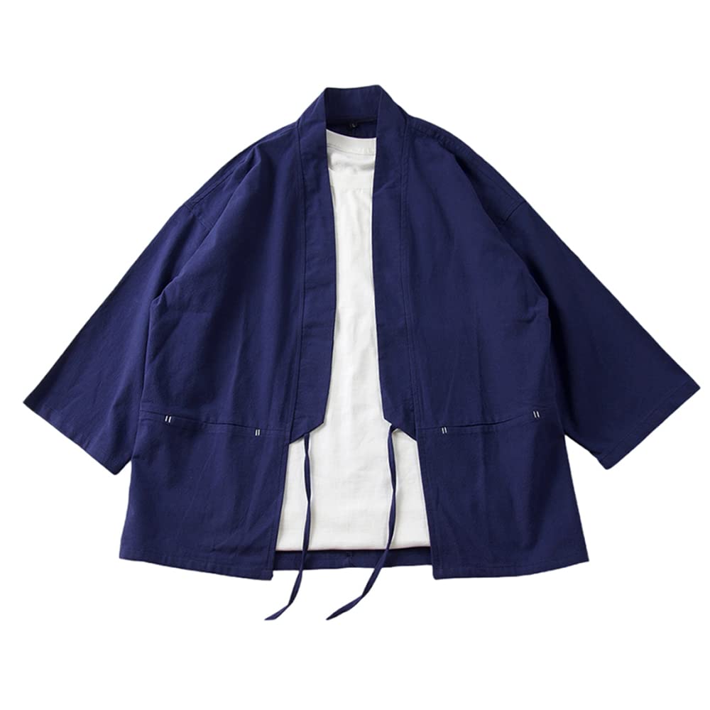 Amazon | [osseoca] 和風カーディガン メンズ 野良着 七分袖